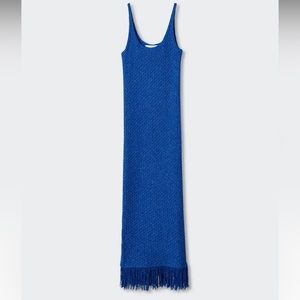 Mango - Knitted Dress with Fringe Detail